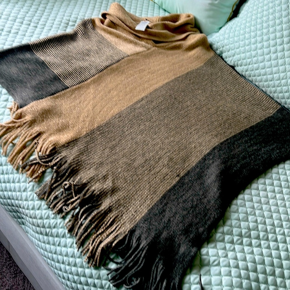 Shine cowl neck poncho